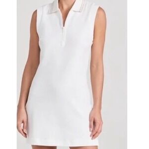 NWT The Upside White Sleeveless Zip Polo Dress Cotton Tennis Golf Womens M